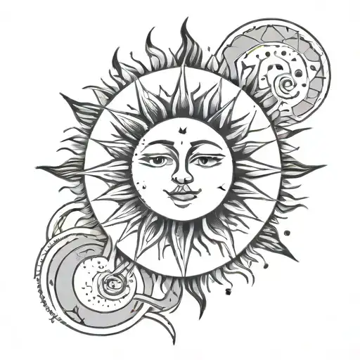 Sun And Moon Dotwork