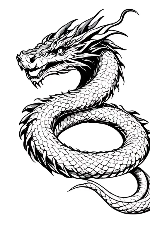 Dragon Coiled Snake Wrapped