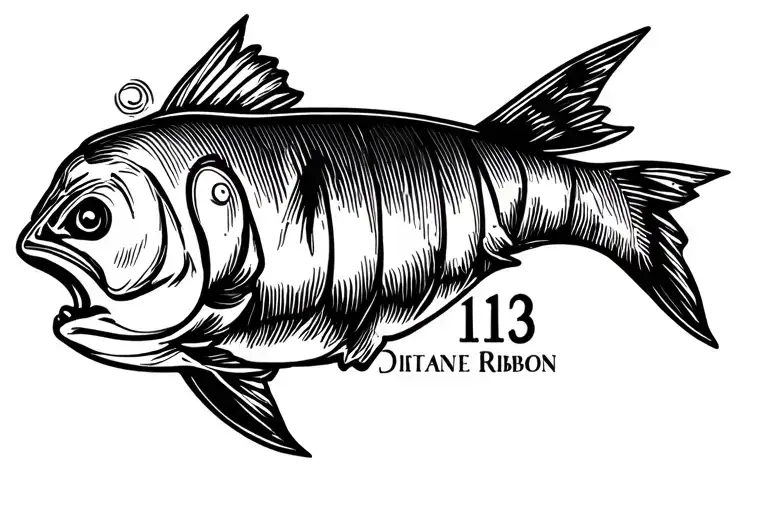 Birth Date Tattoo With Stroke Ribbion