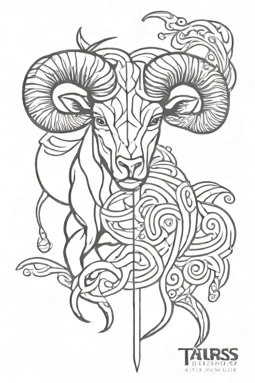 Combination Taurus And Aries Combined Tattoo Design