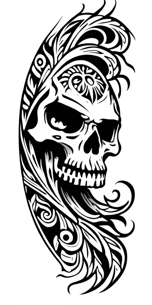 Skull Soft Shading Com Maori