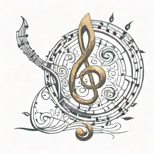Music Note And Trishul Om