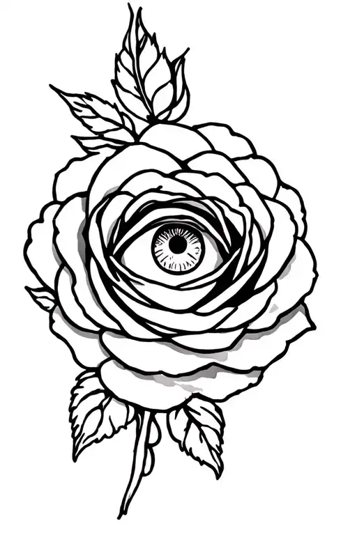 Rose With An Eye In The Center