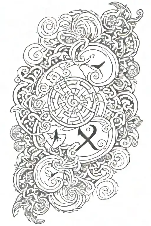 Aeris And Leo Signs Combined Symbol Consisting