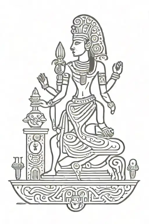 Hierroglyphic Background Black And White