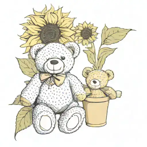 Sunflower And Teddy Bear