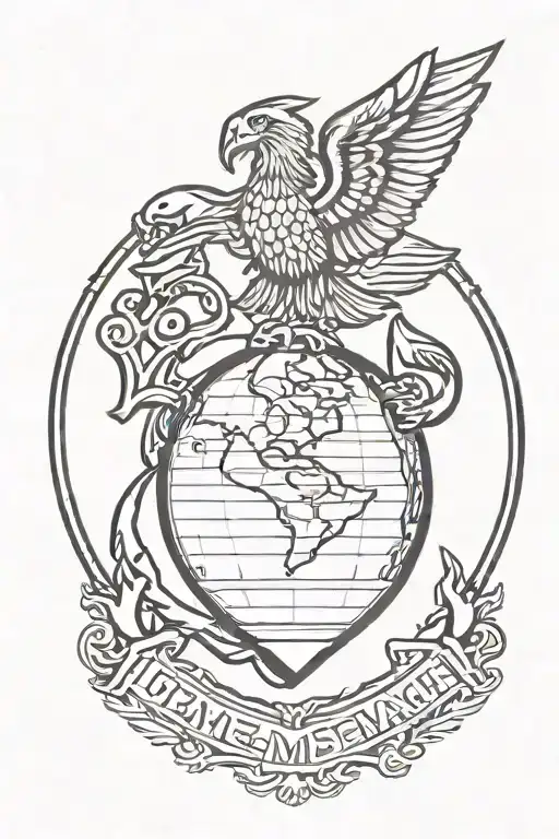 Usmc Eagle Globe With Sword Piercing