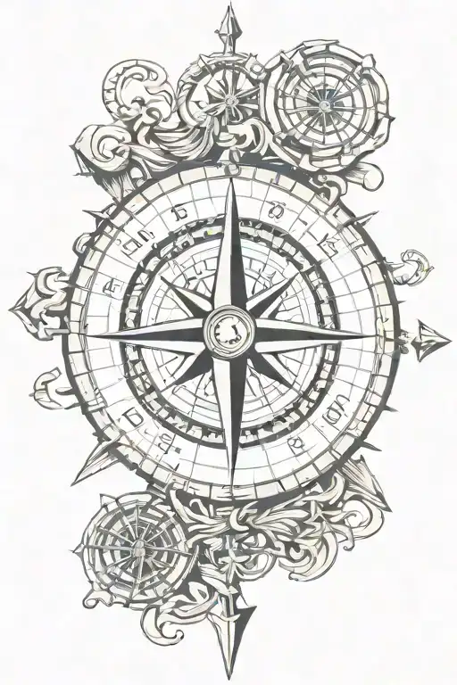 Compass Rose With Anchor