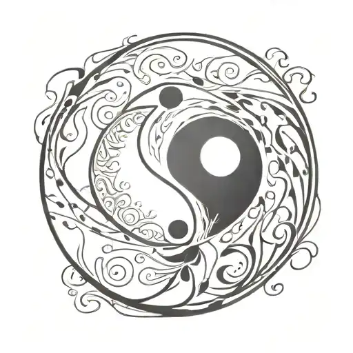 Ying Yang Symbol Intertwined