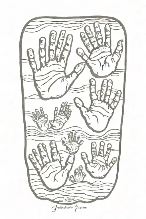 Family Beach Hand Prints