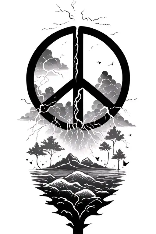 Peace And Lightining Storm And Time And Nature