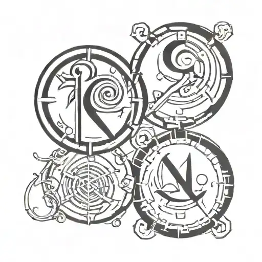 Gemini And Libra Symbols Intertwined