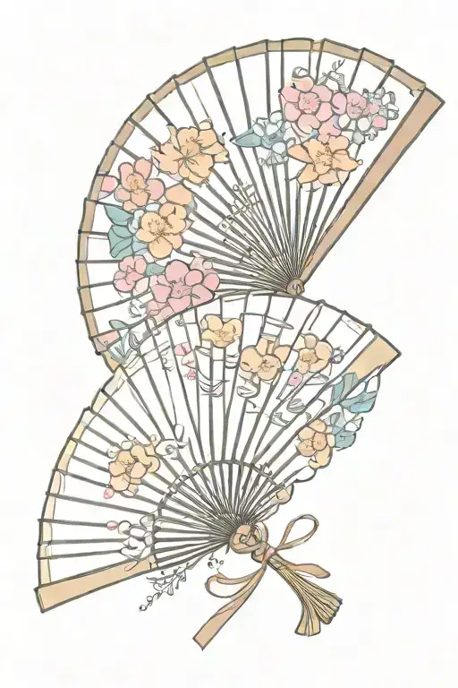 Chinese Fan With Flowers