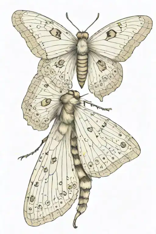 Beautiful Moth Spreading Their Wings