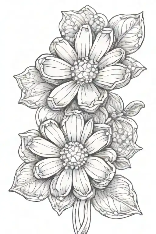 Daisy Flower And Diamond Birthstone
