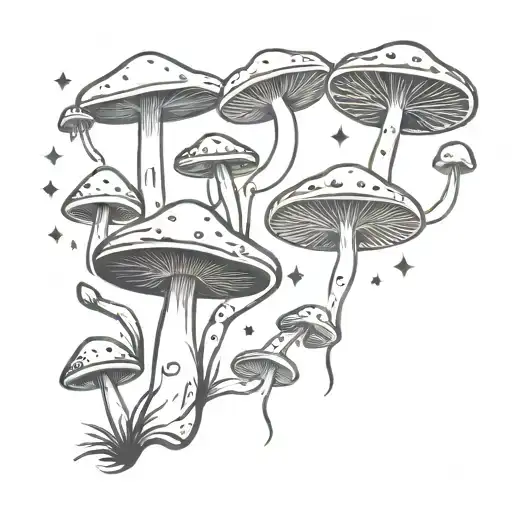 Galaxy And Mushrooms