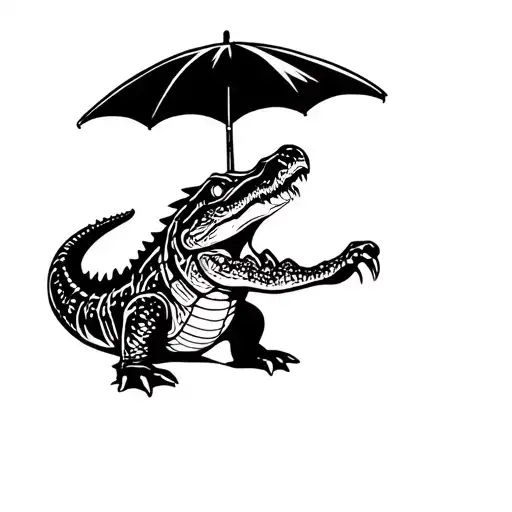 Crocodile With An Umbrella
