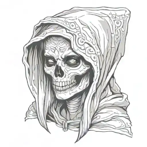 Female Skull With Hood