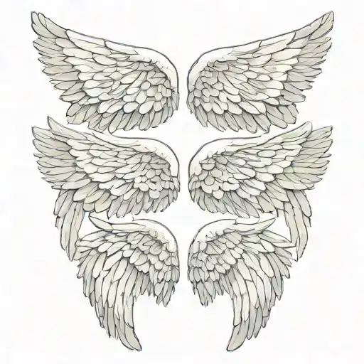 Some Angel Wings With A 10 In The Middle