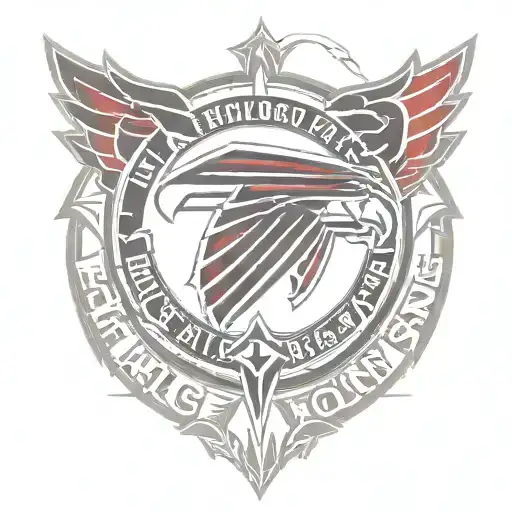 Atl Falcons Logo With The Nfl Logo Incorporated Representing The Client's Love For Atlanta Falcons