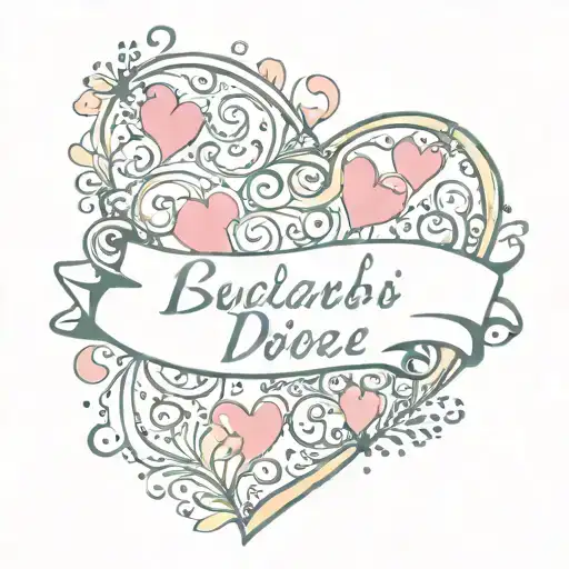 Hearts And Kids Names Incorporated Into The Design