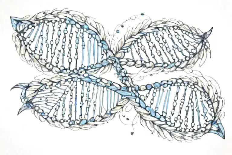 Dna Feather Intertwined