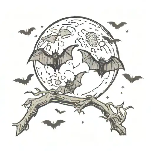 Bats And Moon