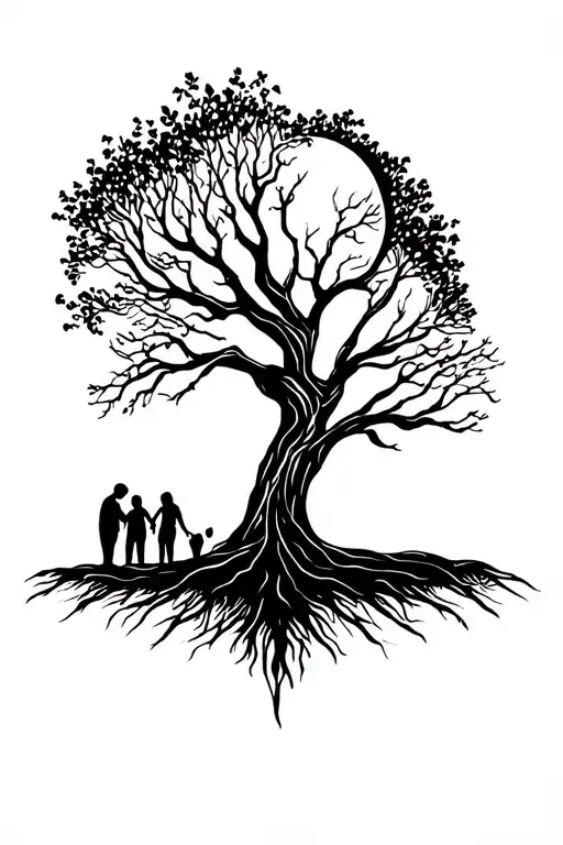 Family Tree Moon Forever Mom Dad And Daughter