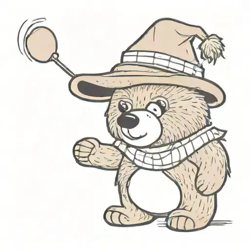 Cartoon Bear With Felt Hat
