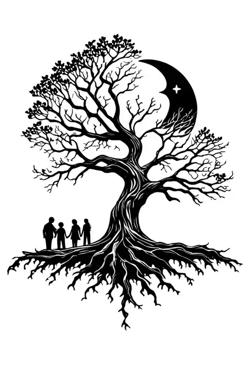 Family Tree Moon Forever Mom Dad And Daughter