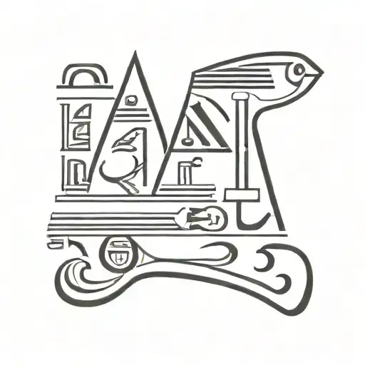 Egyptian Hieroglyphics With Spiritual Meaning Tattoo Design
