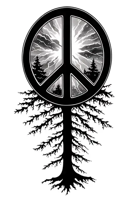 Peace And Lightining Storm And Time And Nature