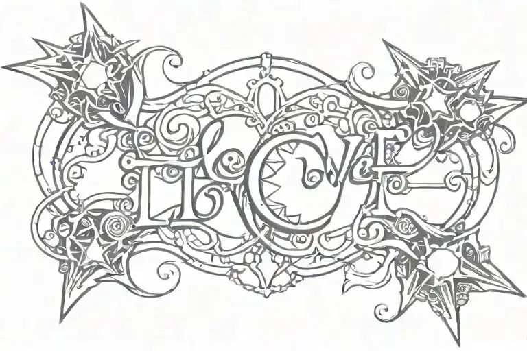 Cyber Celestial Tramp Stamp With Love Letter In The Center