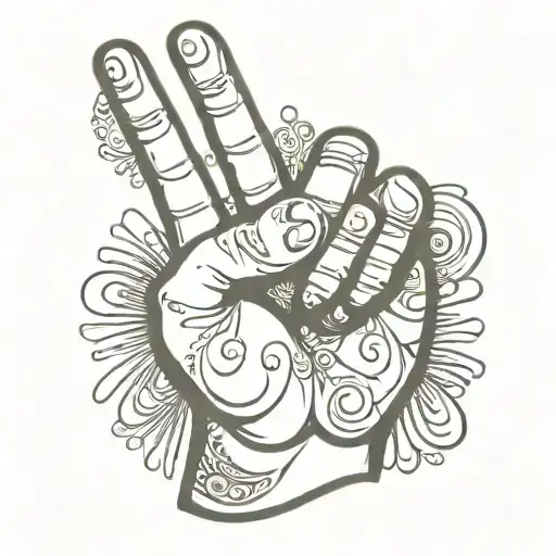 Love Peace Victory Finger Symbol Stylized