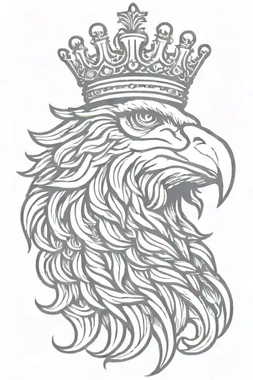 Regal Eagle Wearing A Crown Hanging