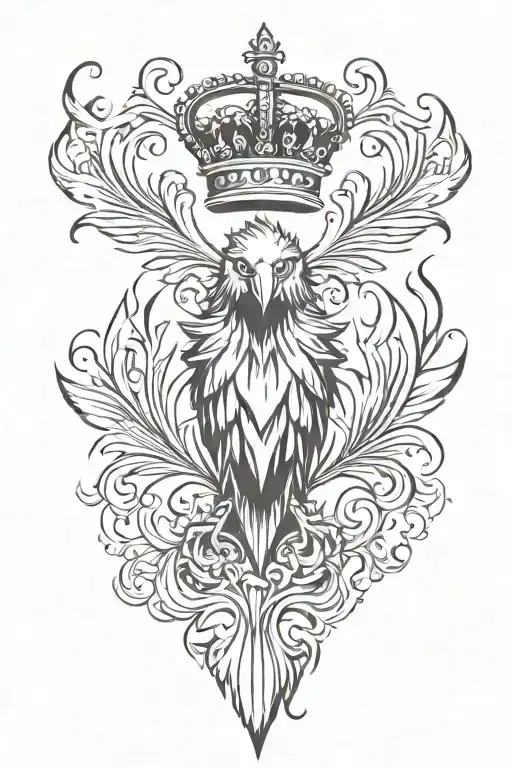 Eagle Royal Flourish Wearing Crown