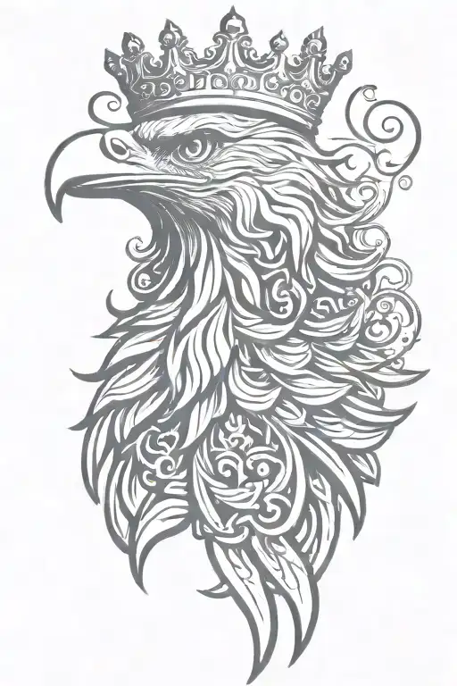 Eagle Royal Flourish Wearing Crown