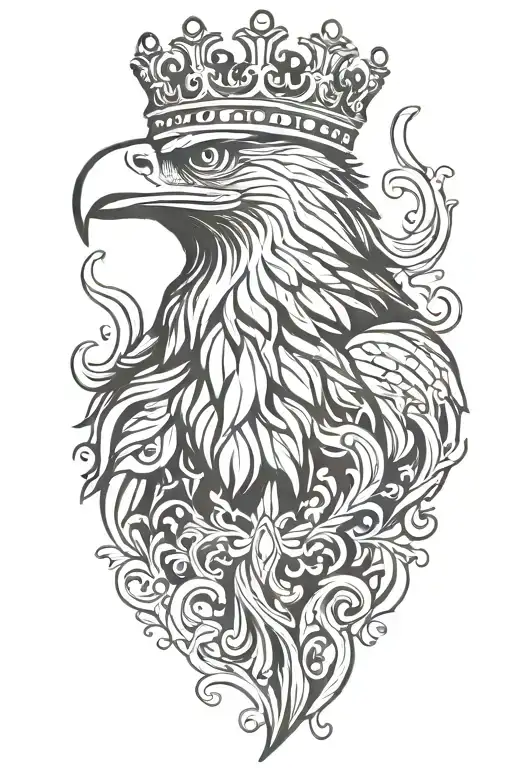 Eagle Royal Flourish Wearing Crown