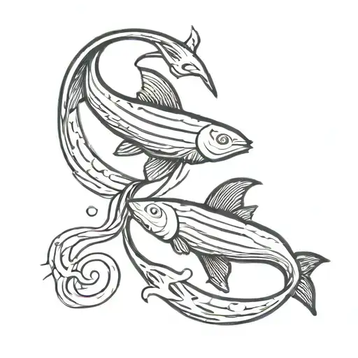 Pisces Aquarius Capricorn Incorporated Aquatic Creatures Swimming