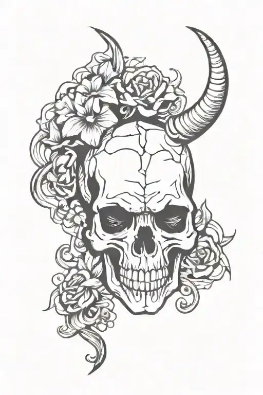 Skull With Horns