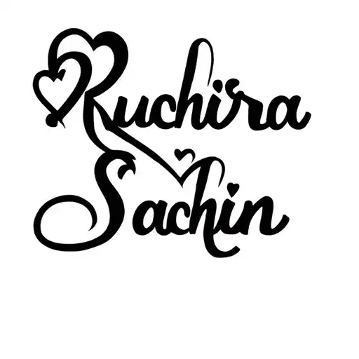 Ruchira Sachin Name Written With Love Hearts