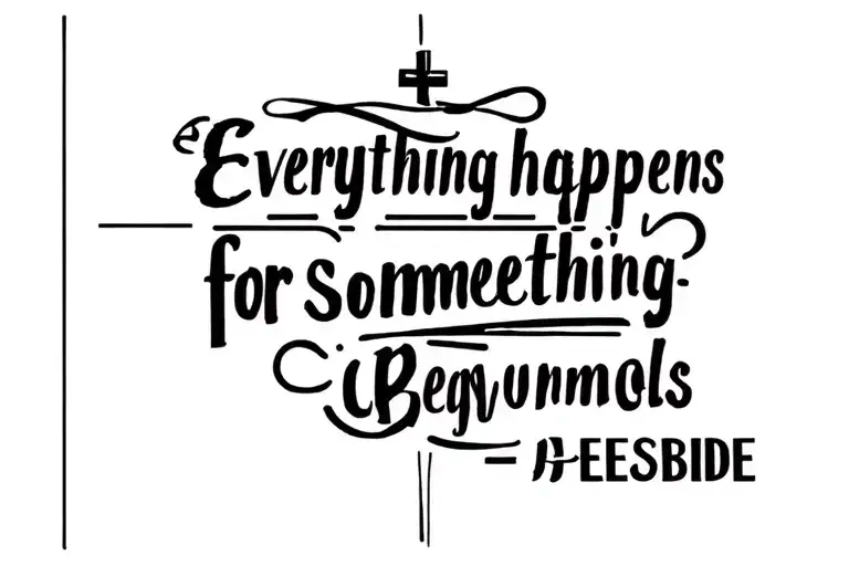 The Quote Everything Happens For Something With Cross Beside