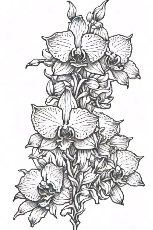 Orchid Spine Tattoo Design