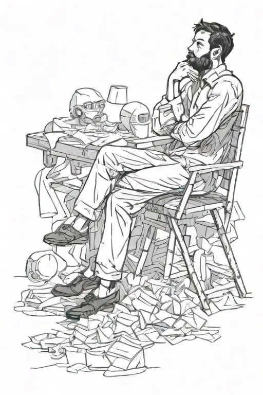 Thinking Man Surrounded By Darkness