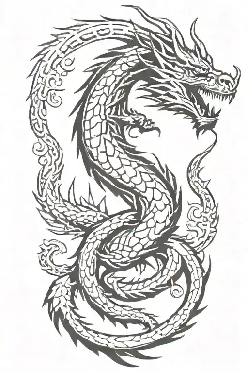 Black Dragon Full Body Shaped Like