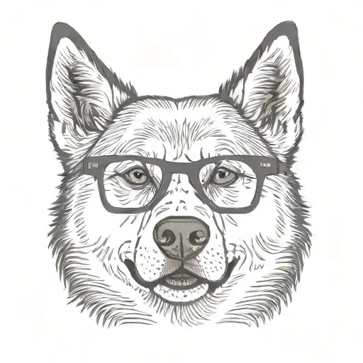Red Siberian Husky With Glasses