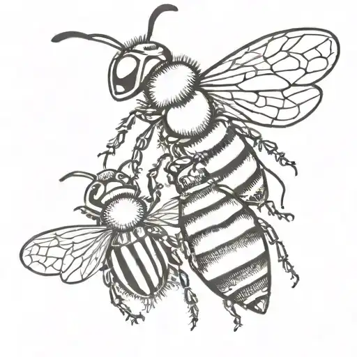 Bee And Lady Bug