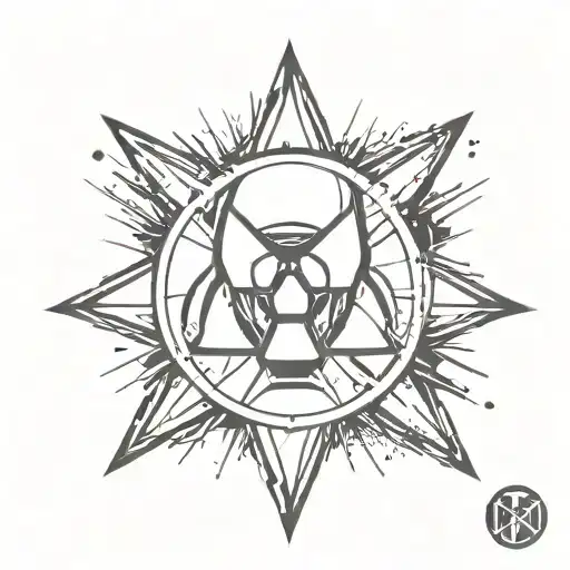 Radiation Symbol With Nukesquad Incorporated Within The Design