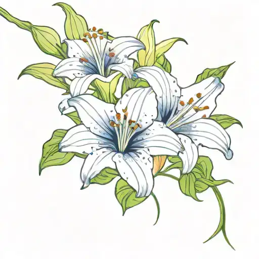 Lily And Morning Glory Flowers Intertwined