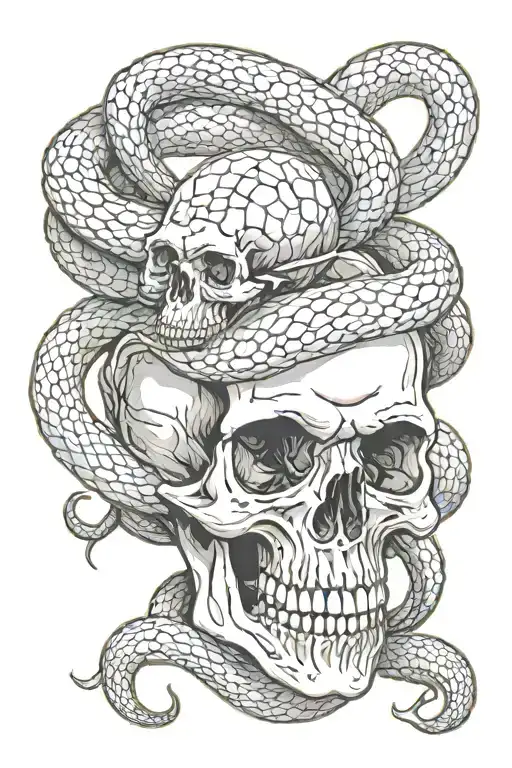 Skull And Snake Wrapped